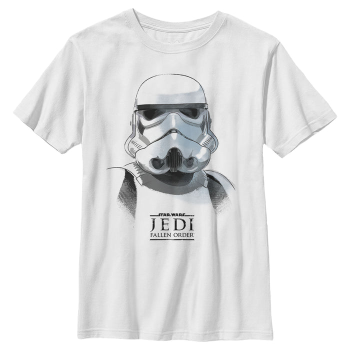 fifth sun Boy's Star Wars Jedi: Fallen Order Stormtrooper Portrait T-Shirt