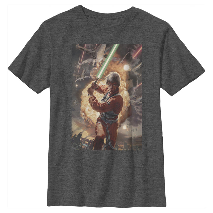 fifth sun Boy's Star Wars Luke Skywalker Ready T-Shirt