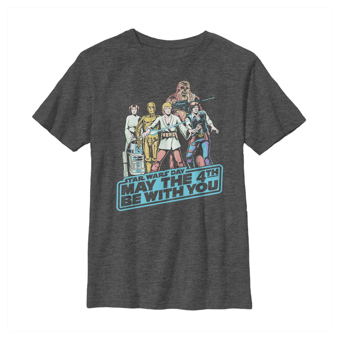 fifth sun Boy's Star Wars May the Fourth Classic Poster T-Shirt