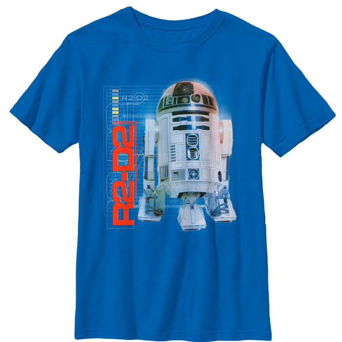 fifth sun Boy's Star Wars R2-D2 Information Panel T-Shirt