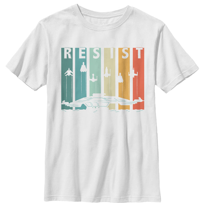 fifth sun Boy's Star Wars Resistance Pilot Rainbow Stripe T-Shirt