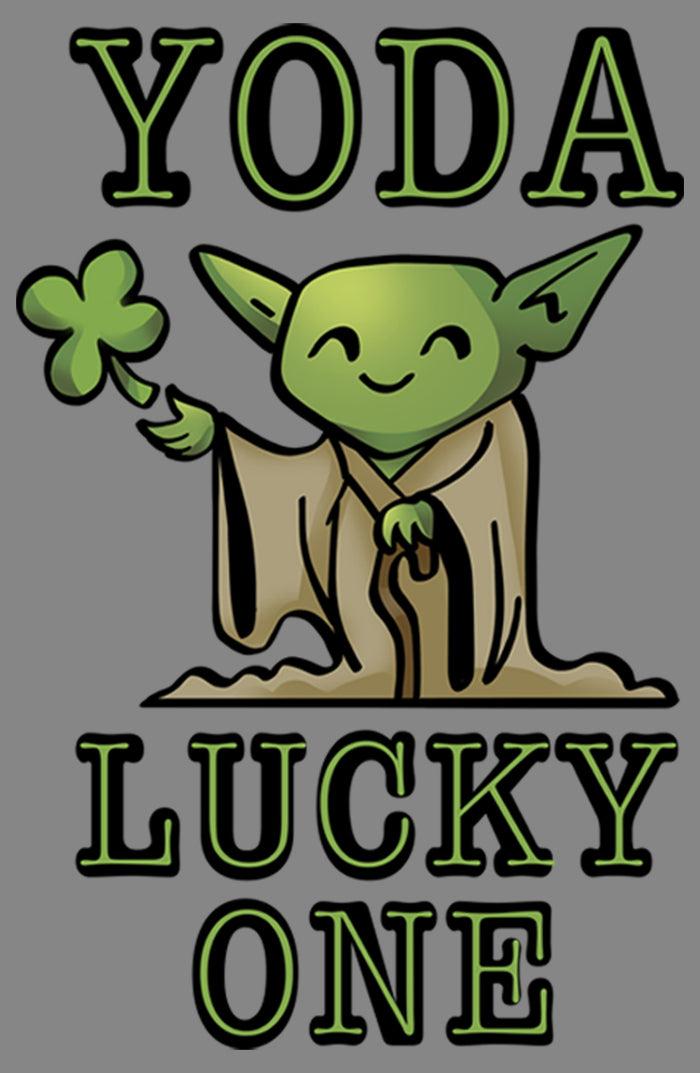 Fifth Sun Boy's Star Wars St. Patrick's Day Cartoon Yoda Lucky One Performance Tee