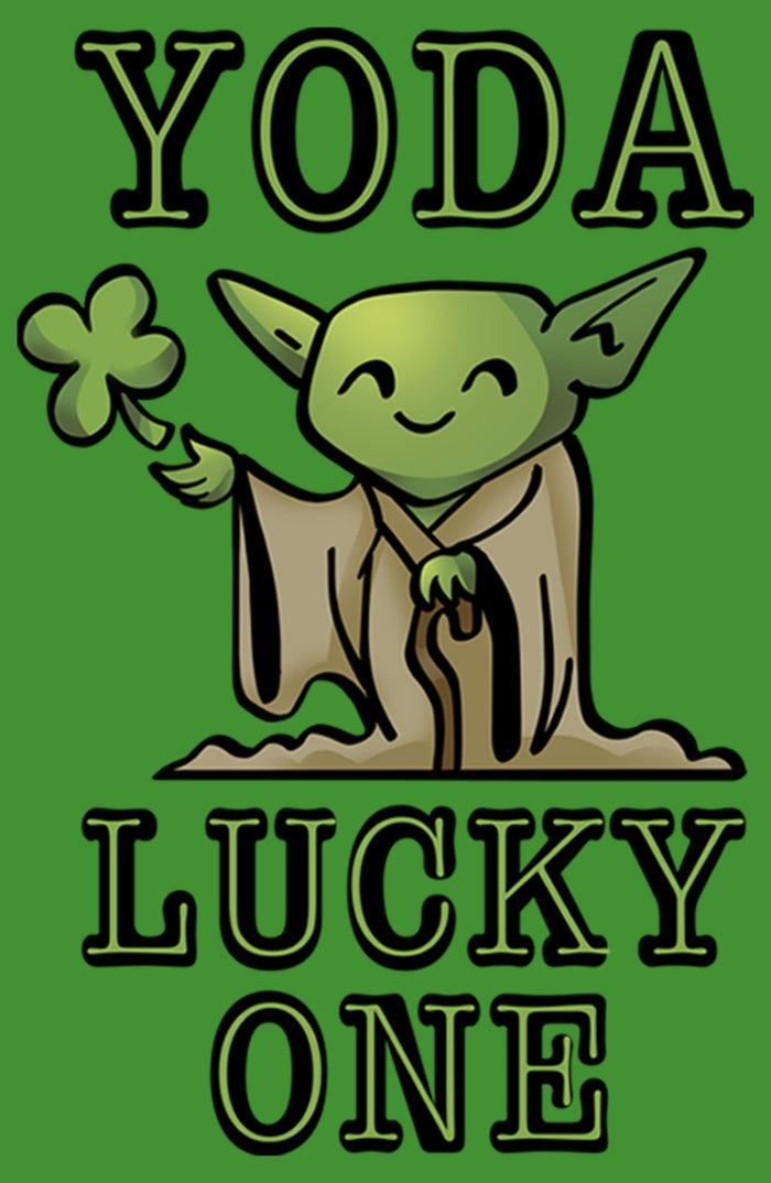 Fifth Sun Boy's Star Wars St. Patrick's Day Cartoon Yoda Lucky One T-Shirt