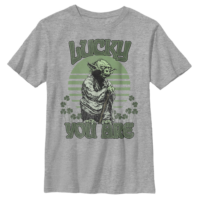 fifth sun Boy's Star Wars St. Patrick's Day Yoda Lucky You Are Clovers T-Shirt