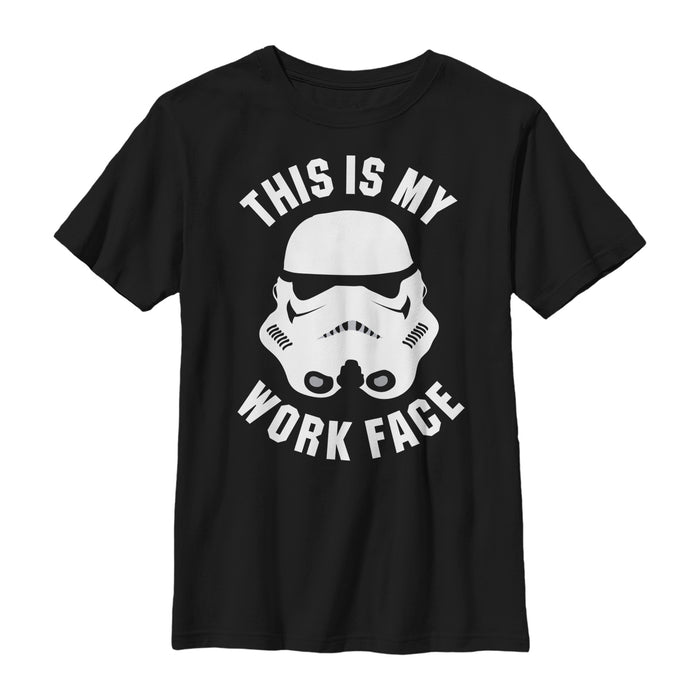 fifth sun Boy's Star Wars Stormtrooper This is My Work Face T-Shirt