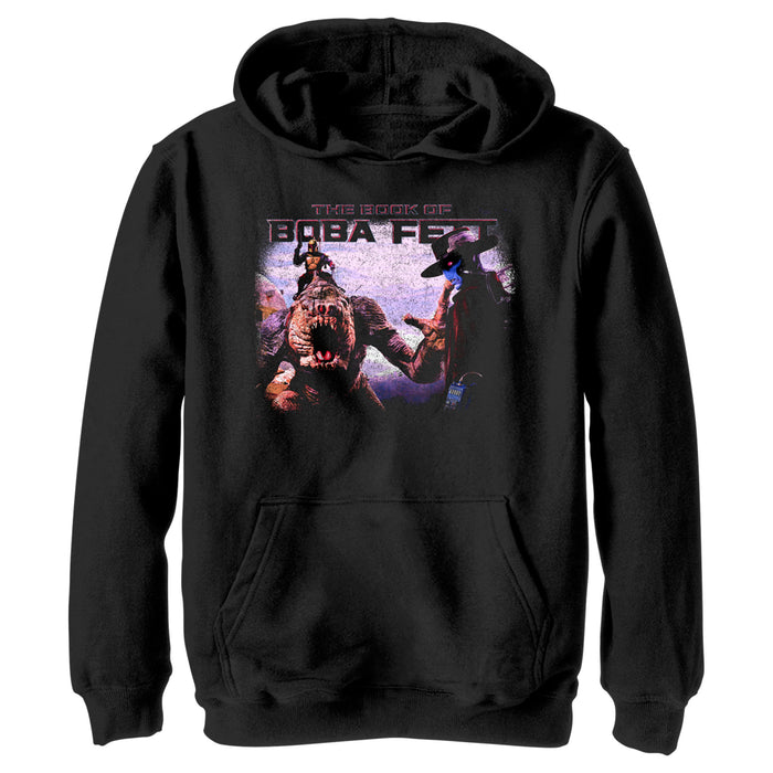 fifth sun Boy's Star Wars: The Book of Boba Fett Cad Bane Rancor and Boba Standoff Pull Over Hoodie