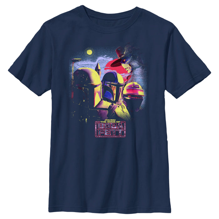 fifth sun Boy's Star Wars: The Book of Boba Fett Cad Bane vs Shand Djarin & Boba Fett T-Shirt