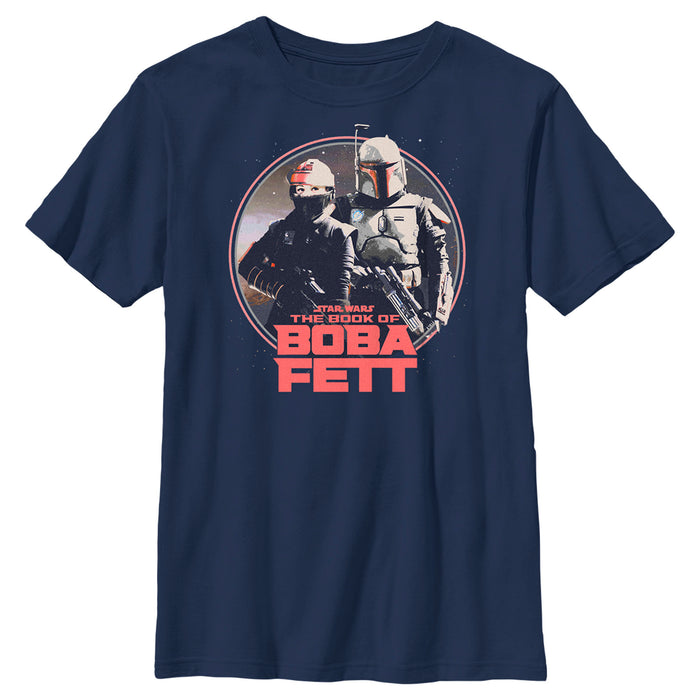 fifth sun Boy's Star Wars: The Book of Boba Fett Fennec and Boba Classic Circle T-Shirt