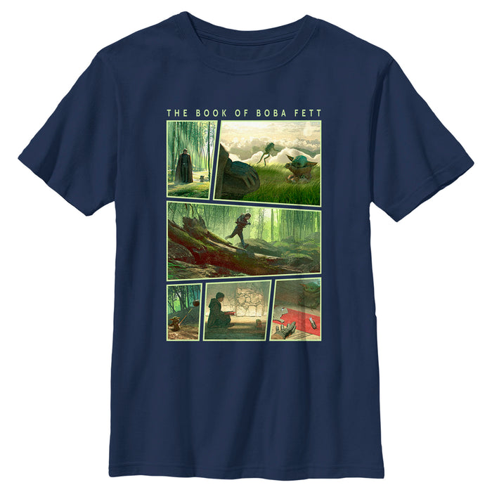 fifth sun Boy's Star Wars: The Book of Boba Fett Grogu Force Training With Luke Skywalker T-Shirt