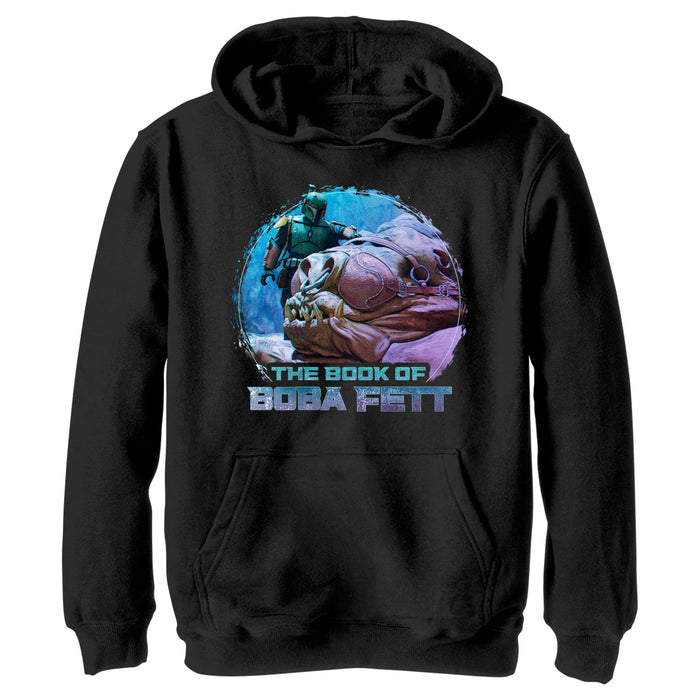 fifth sun Boy's Star Wars: The Book of Boba Fett Rancor and Boba Pull Over Hoodie