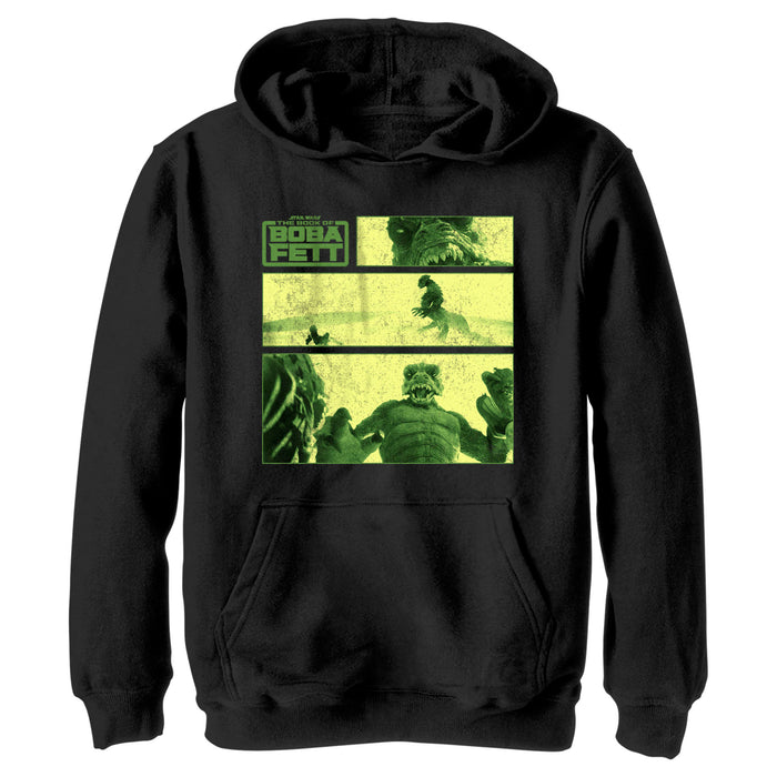 fifth sun Boy's Star Wars: The Book of Boba Fett Sand Creature Panel Pull Over Hoodie