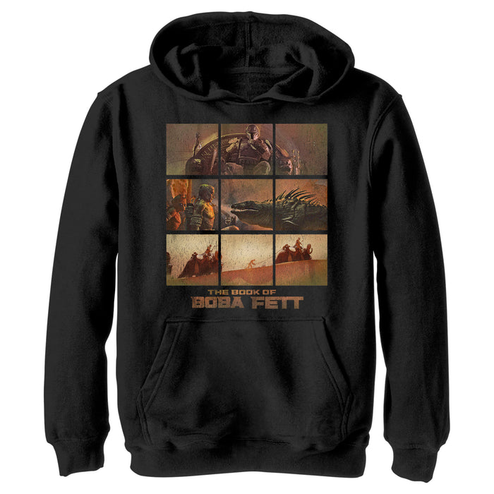fifth sun Boy's Star Wars: The Book of Boba Fett Tatooine Desert Comic Panels Pull Over Hoodie