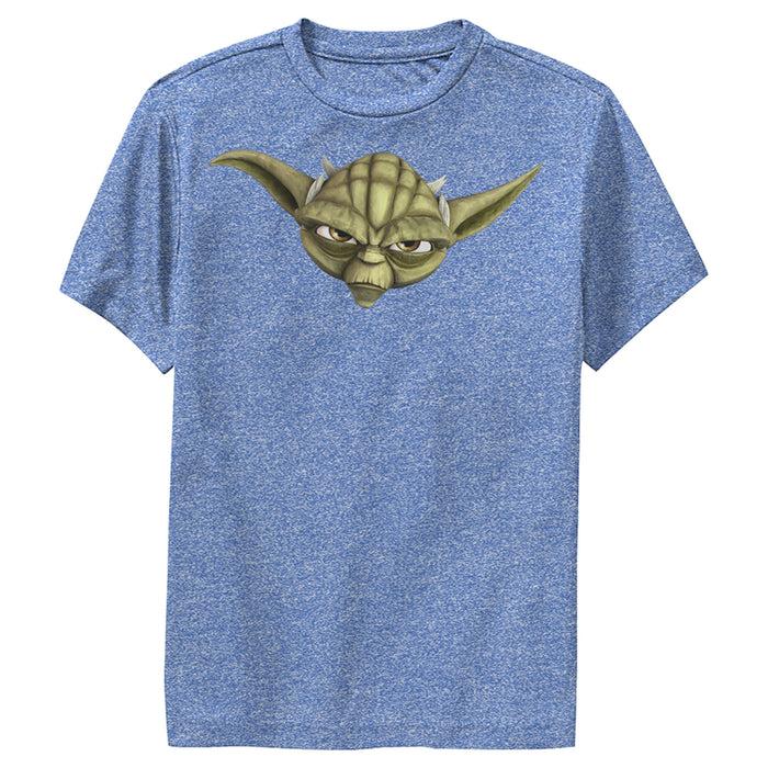 fifth sun Boy's Star Wars: The Clone Wars Yoda Big Face Performance Tee