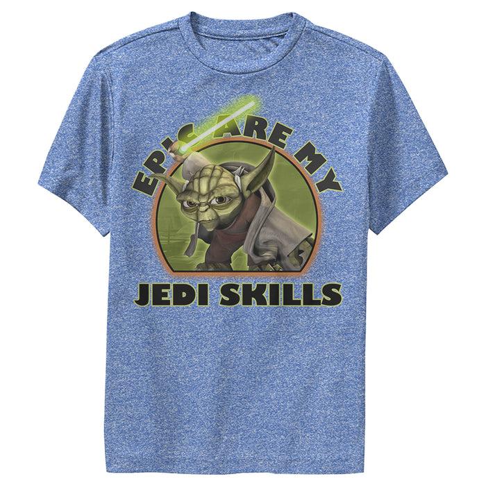 fifth sun Boy's Star Wars: The Clone Wars Yoda Epic Are My Jedi Skills Performance Tee