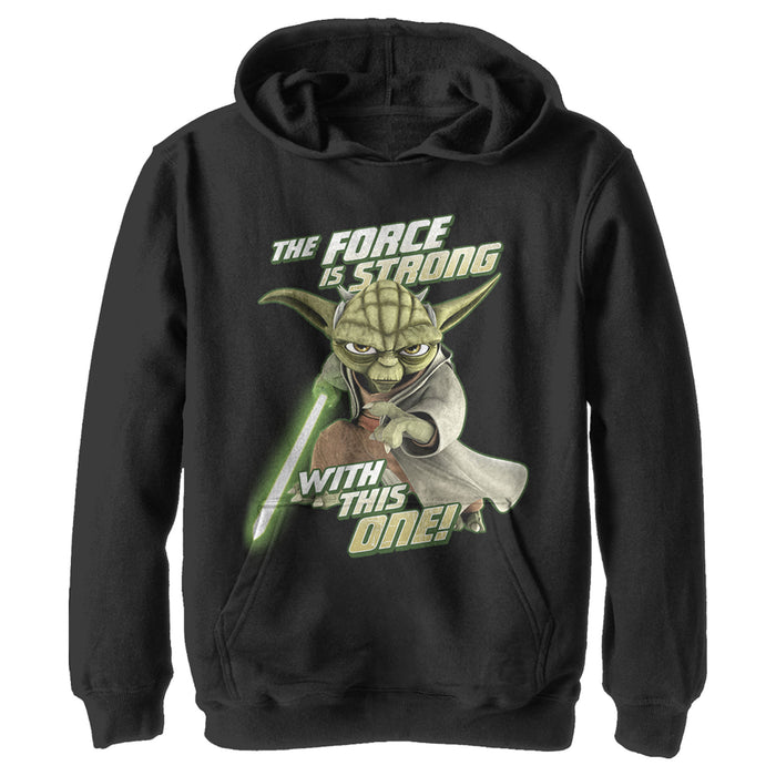 fifth sun Boy's Star Wars: The Clone Wars Yoda Force Is Strong Pull Over Hoodie