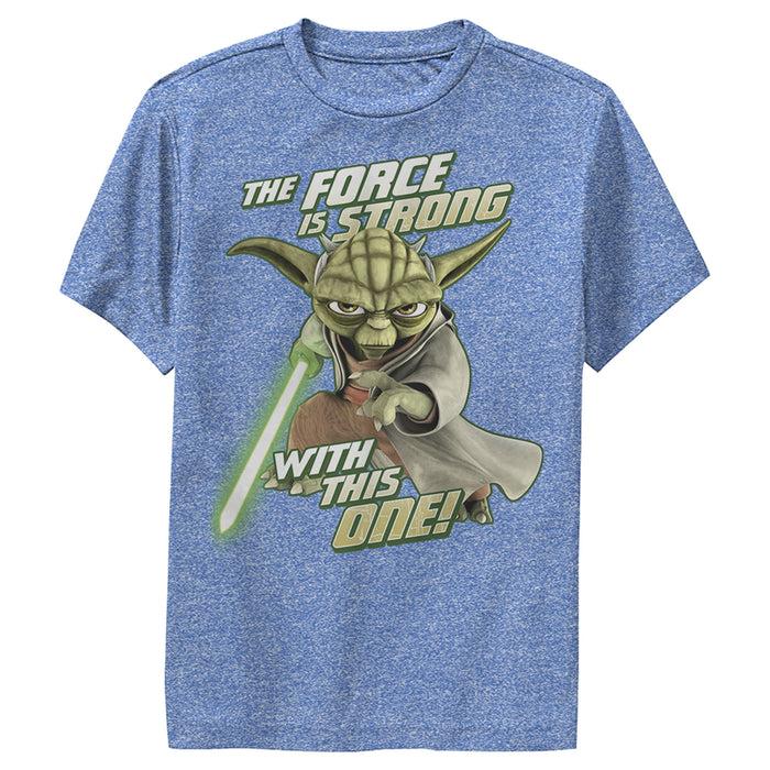 fifth sun Boy's Star Wars: The Clone Wars Yoda Force Is Strong Performance Tee