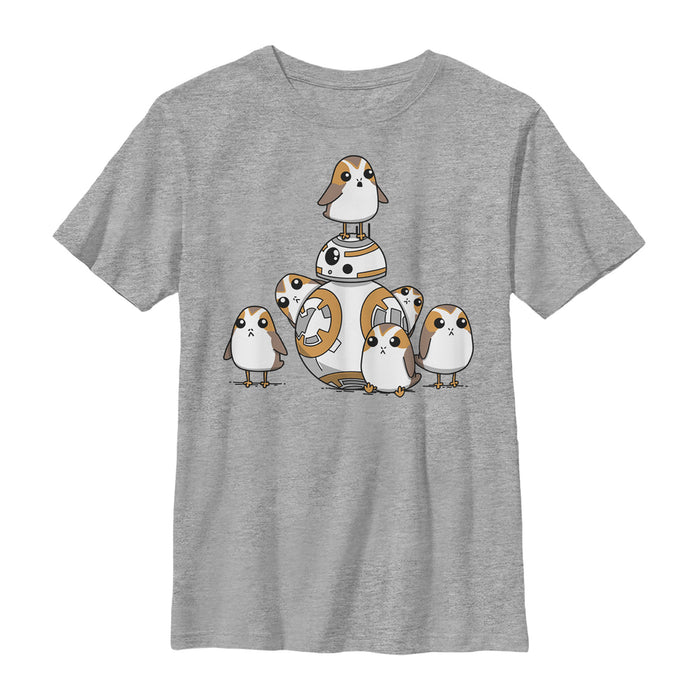 fifth sun Boy's Star Wars The Last Jedi BB-8 Porg Party T-Shirt