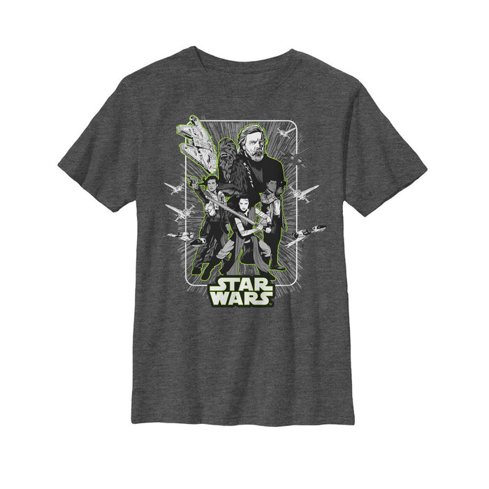 fifth sun Boy's Star Wars The Last Jedi Rebel Frame T-Shirt