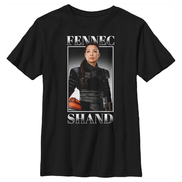 fifth sun Boy's Star Wars: The Mandalorian Fennec Shand Portrait T-Shirt