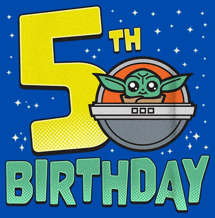 Fifth Sun Boy's Star Wars: The Mandalorian Grogu 5th Birthday T-Shirt
