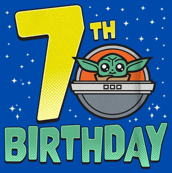 Fifth Sun Boy's Star Wars: The Mandalorian Grogu 7th Birthday T-Shirt