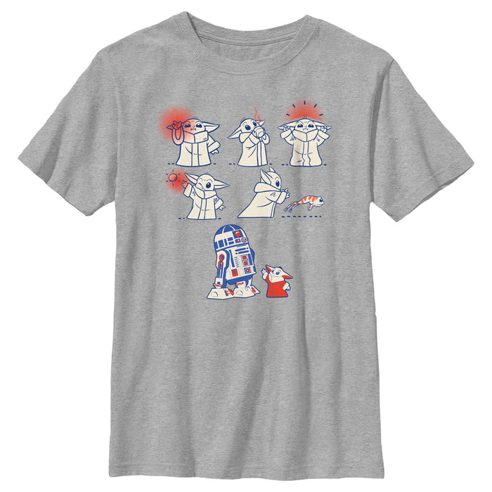 fifth sun Boy's Star Wars: The Mandalorian Grogu and R2-D2 Pals Up to Mischief T-Shirt
