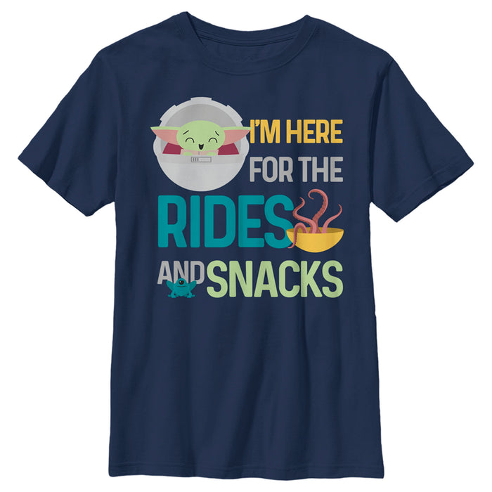fifth sun Boy's Star Wars: The Mandalorian Grogu Rides and Snacks T-Shirt
