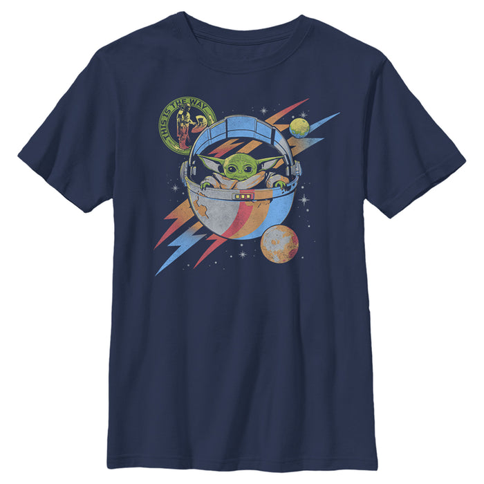fifth sun Boy's Star Wars: The Mandalorian Grogu Space Adventure T-Shirt