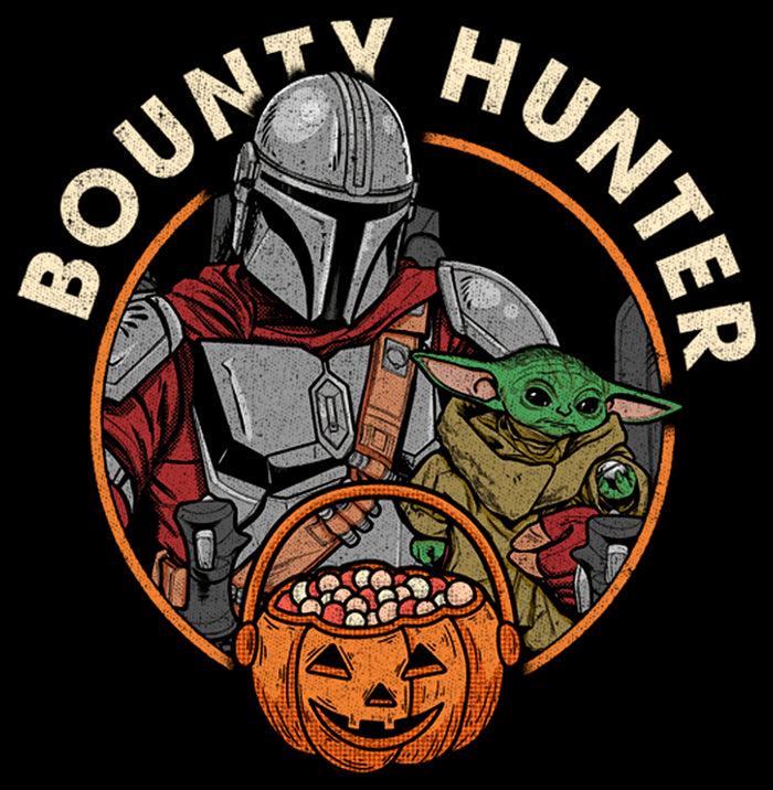 Fifth Sun Boy's Star Wars: The Mandalorian Halloween Candy Bounty Hunter Din Djarin And Grogu T-Shirt