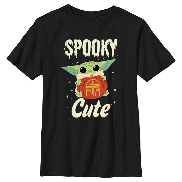 fifth sun Boy's Star Wars: The Mandalorian Halloween Grogu Spooky Cute Pumpkin T-Shirt