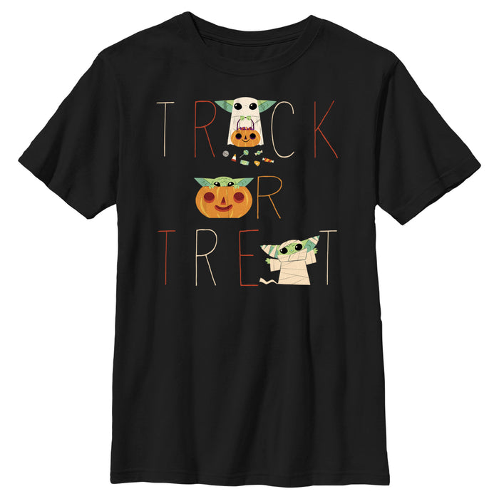 fifth sun Boy's Star Wars: The Mandalorian Halloween Grogu Trick or Treat T-Shirt