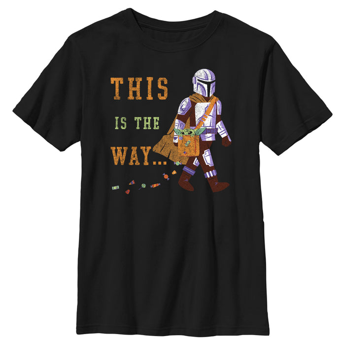 fifth sun Boy's Star Wars: The Mandalorian Halloween This is the Way Treats T-Shirt