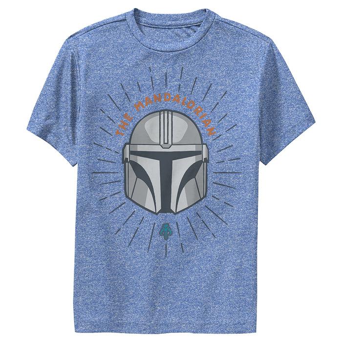 fifth sun Boy's Star Wars: The Mandalorian Helmet Cartoon Performance Tee