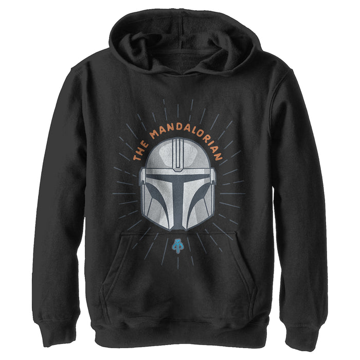 fifth sun Boy's Star Wars: The Mandalorian Helmet Cartoon Pull Over Hoodie