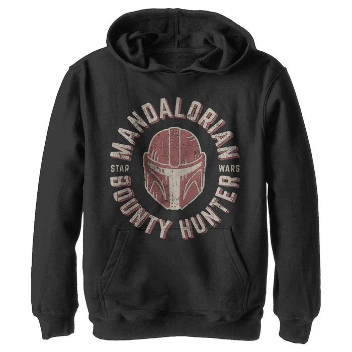 fifth sun Boy's Star Wars: The Mandalorian Helmet Stamp Pull Over Hoodie