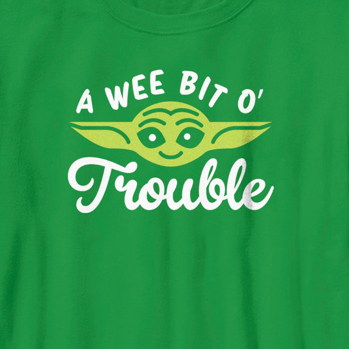 Fifth Sun Boy's Star Wars: The Mandalorian St. Patrick's Day Grogu A Wee Bit O' Trouble T-Shirt