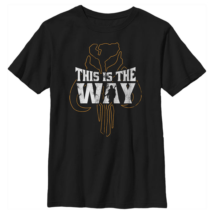 fifth sun Boy's Star Wars: The Mandalorian The Way Silhouette T-Shirt