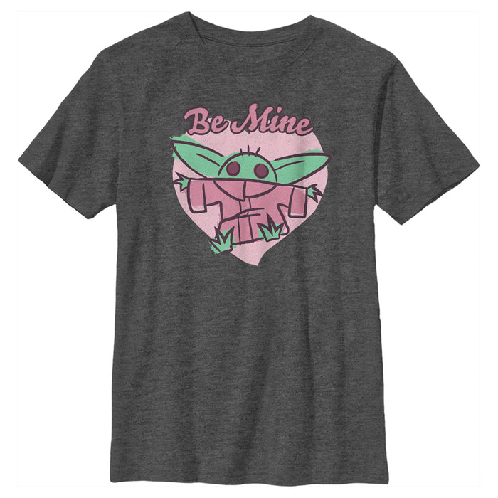 fifth sun Boy's Star Wars: The Mandalorian Valentine's Day The Child Be Mine Sketch T-Shirt