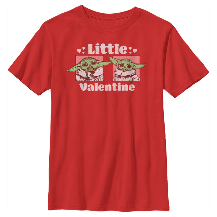 fifth sun Boy's Star Wars: The Mandalorian Valentine's Day The Child Little Valentine Panels T-Shirt