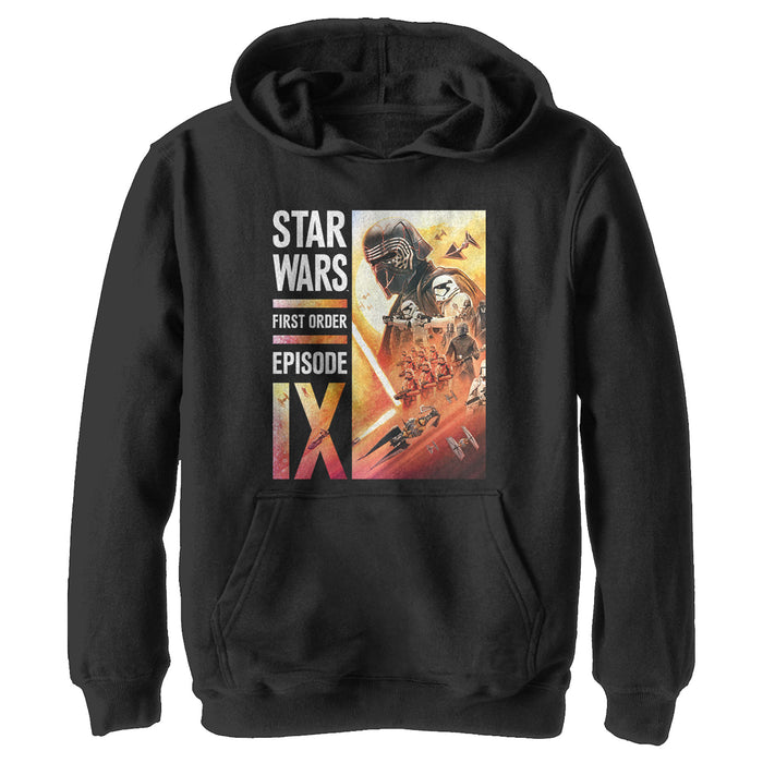 fifth sun Boy's Star Wars: The Rise of Skywalker First Order Glow Pull Over Hoodie