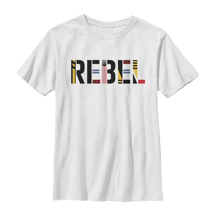 fifth sun Boy's Star Wars: The Rise of Skywalker Rebel Text T-Shirt