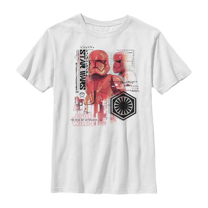 fifth sun Boy's Star Wars: The Rise of Skywalker Sith Trooper Schematic Villain T-Shirt