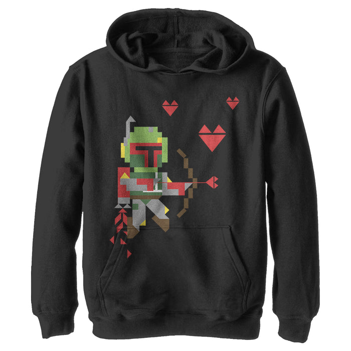 fifth sun Boy's Star Wars Valentine's Day Boba Fett Cupid Pull Over Hoodie