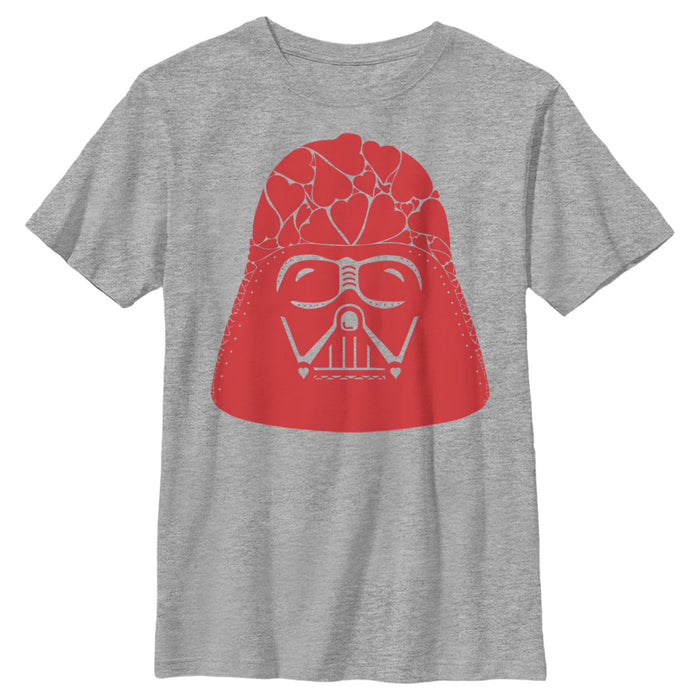 fifth sun Boy's Star Wars Valentine's Day Darth Vader Heart Helmet T-Shirt