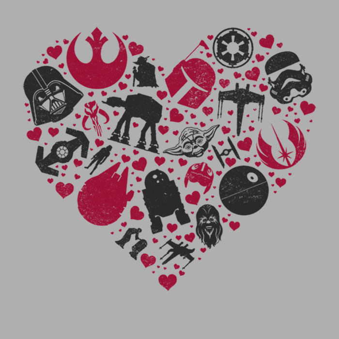 Fifth Sun Boy's Star Wars Valentine's Day Heart Icons T-Shirt