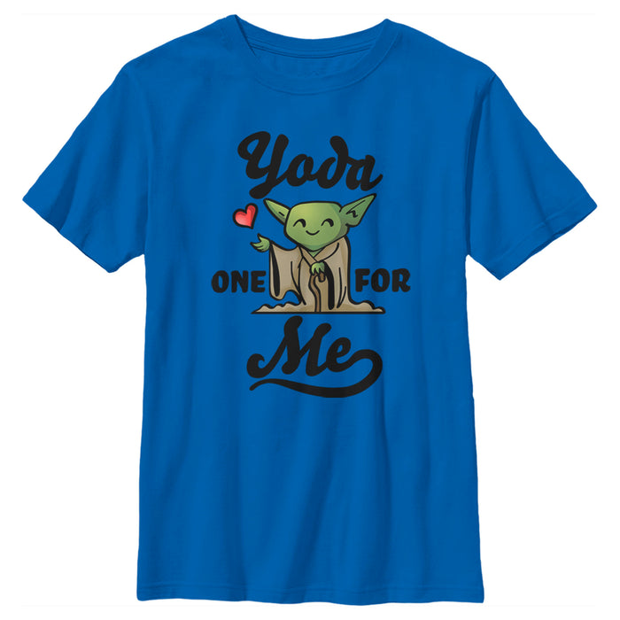 fifth sun Boy's Star Wars Valentine's Day Yoda One for Me Cartoon T-Shirt