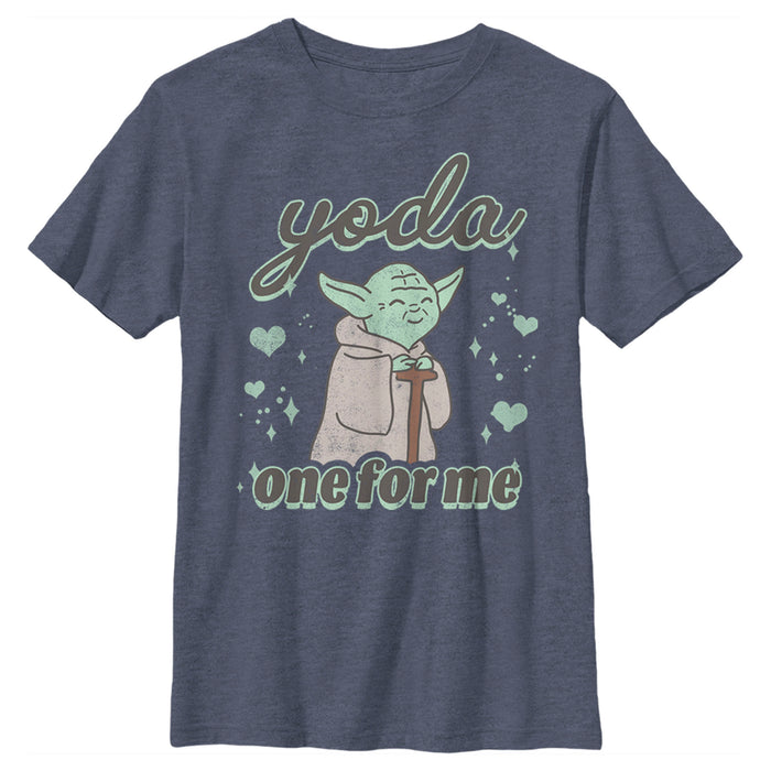 fifth sun Boy's Star Wars Valentine's Day Yoda One for Me Distressed T-Shirt