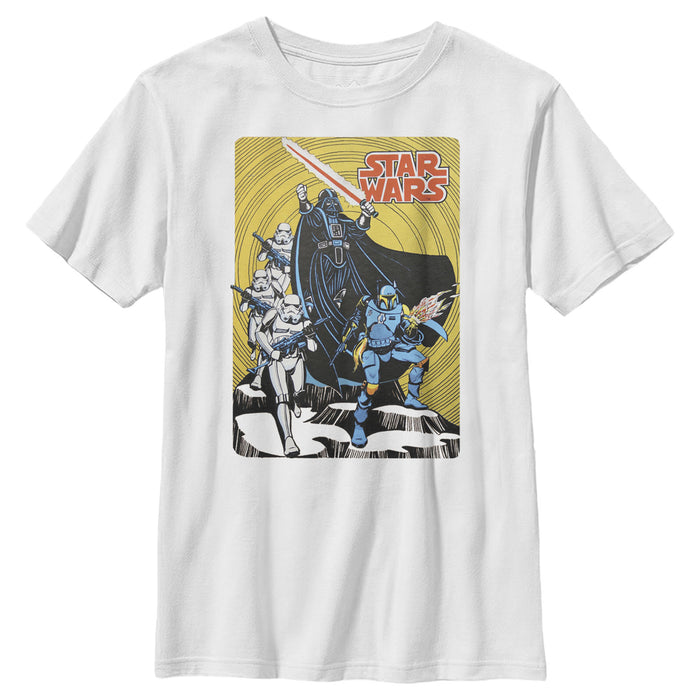 fifth sun Boy's Star Wars Vintage Dark Side Cover T-Shirt