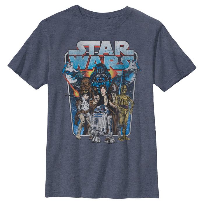 fifth sun Boy's Star Wars Vintage Hero Character Frame T-Shirt