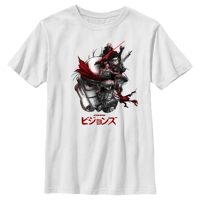 fifth sun Boy's Star Wars: Visions Anime Faces T-Shirt